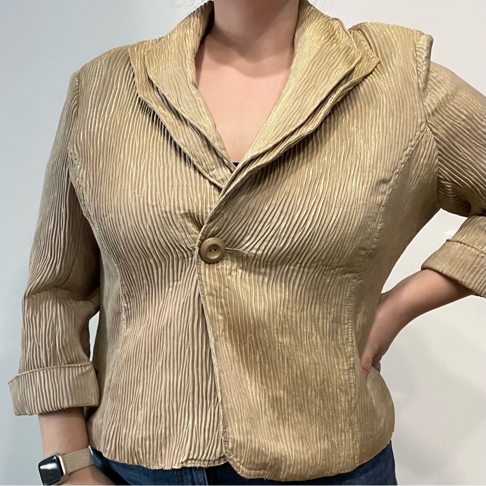 ERIN LONDON Textured Gold Blazer